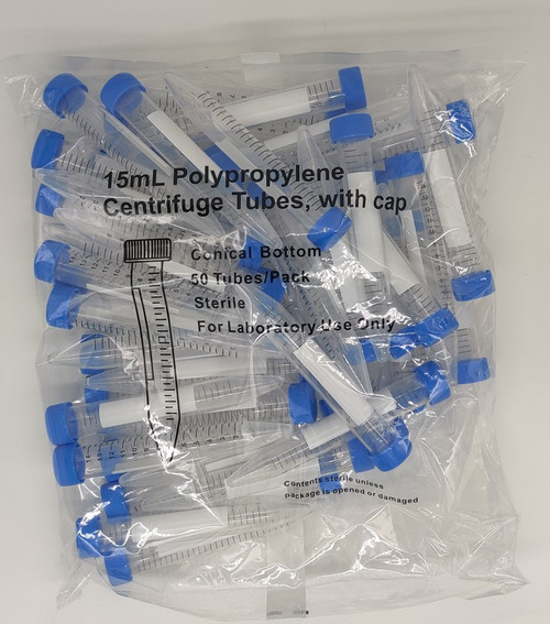 conical centrifuge tubes 15ml rnase dnase free sterile bagged 